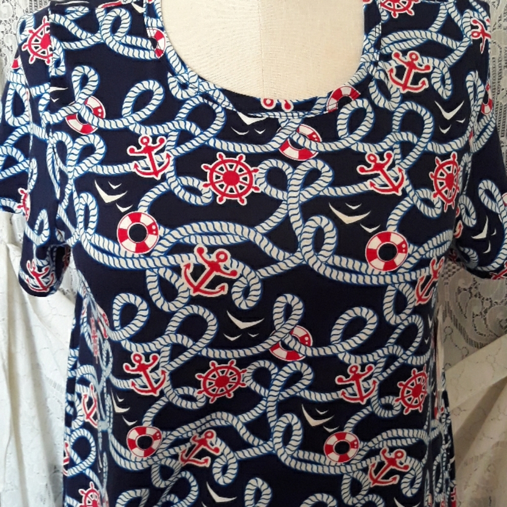 Lularoe anchor print carly dress